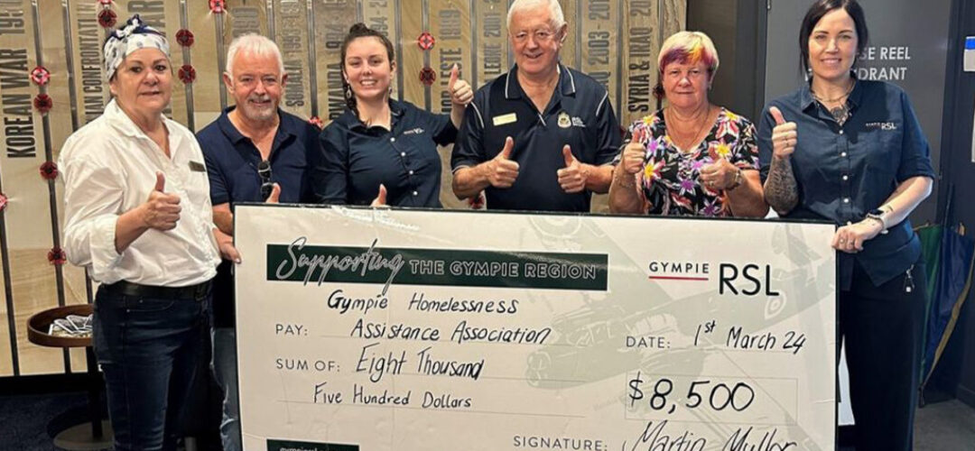 Donation to Gympie Regional Homelessness Assistance Association