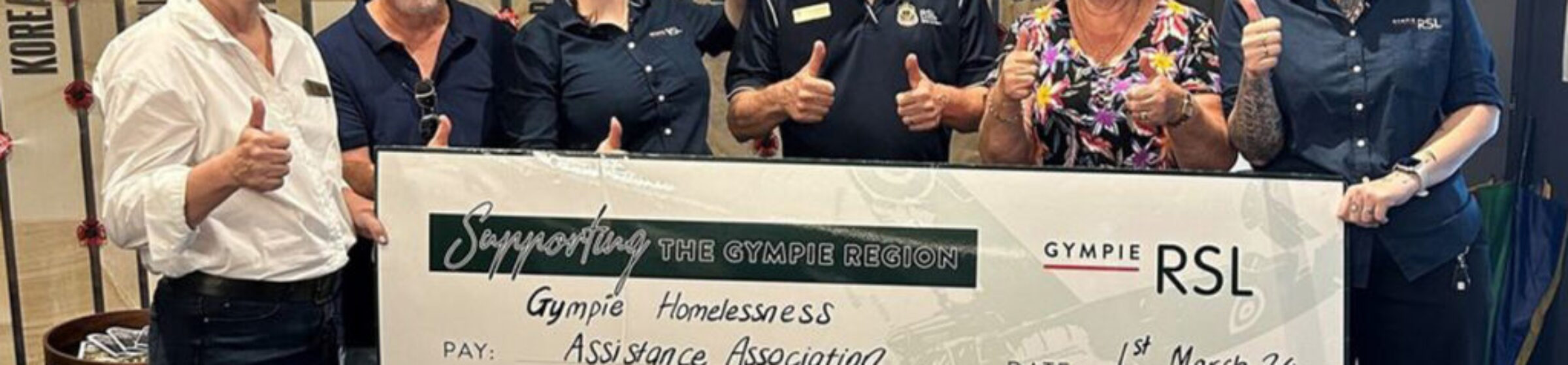 Gympie RSL Donation Homelessness Association